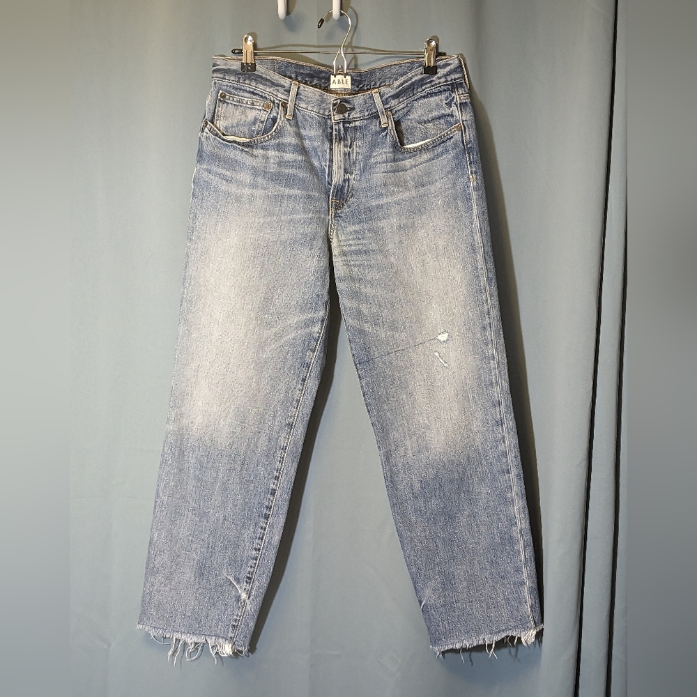 Able Straight Leg Cropped Jeans